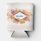 Orange & Pink Floral Bouquet mit Diamantrahmen Dosenkühler (Vorderseite)