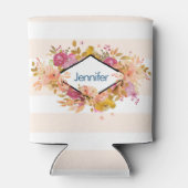 Orange & Pink Floral Bouquet mit Diamantrahmen Dosenkühler (Rückseite)