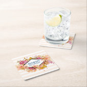 Orange & Pink Floral Bouquet Party Rechteckiger Pappuntersetzer (Vor Ort)