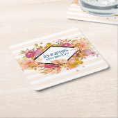 Orange & Pink Floral Bouquet Party Rechteckiger Pappuntersetzer (angewinkelt)