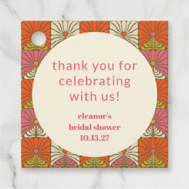 Orange Pink Floral Brautparty Custom Vielen Dank Geschenkanhänger