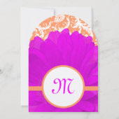 Orange Pink Floral Gerber Daisy Wedding Einladung (Rückseite)