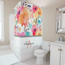 Orange/Pink Floral Monogramm