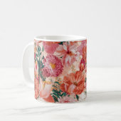 Orange Pink Floral Muster Kaffeetasse (Vorderseite Links)