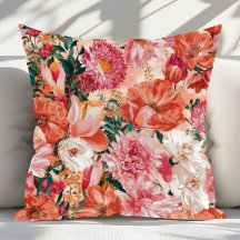 Orange Pink Floral Muster