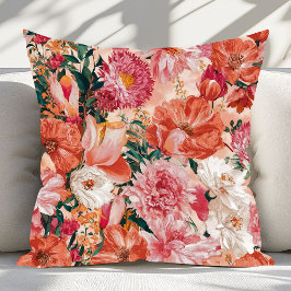 Orange Pink Floral Muster Kissen