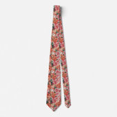 Orange Pink Floral Muster Krawatte (Vorderseite)