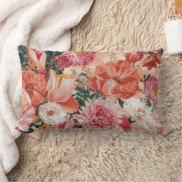 Orange Pink Floral Muster Lendenkissen