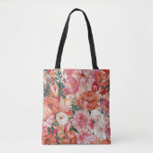Orange Pink Floral Muster Tasche (Vorderseite)