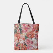 Orange Pink Floral Muster Tasche (Rückseite)