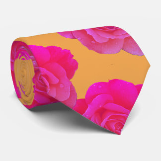 Orange Pink Floral Rose Stylish Gift Party Favor Krawatte