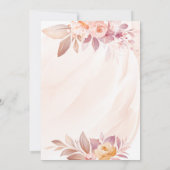 Orange Pink Floral Taufen Einladung (Rückseite)