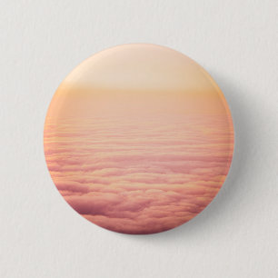 Orange Pink Fluffy Clouds Sky Button
