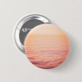 Orange Pink Fluffy Clouds Sky Button (Vorne & Hinten)
