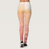 Orange Pink Fluffy Clouds Sky Leggings (Rückseite)