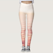 Orange Pink Fluffy Clouds Sky Leggings (Vorderseite)