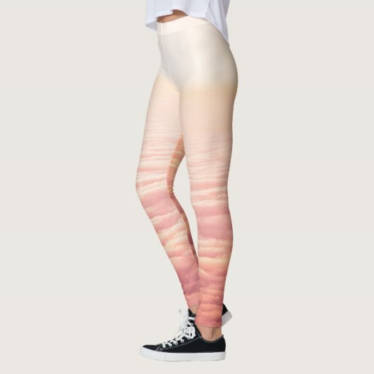 Orange Pink Fluffy Clouds Sky Leggings (Links)
