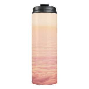 Orange Pink Fluffy Clouds Sky Thermosbecher