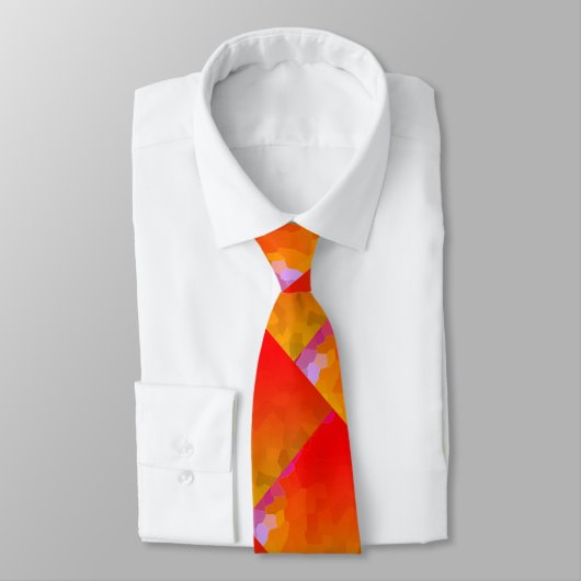 Orange Pink Funky Geometric Patterns farbenfroh Krawatte (Gebunden)