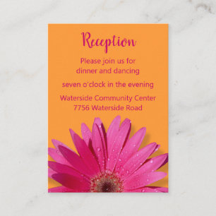 Orange & Pink Gerbera Daisy Empfang Card Begleitkarte
