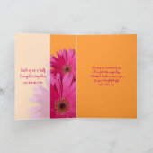 Orange Pink Gerbera Daisy Wedding Danke-Card Dankeskarte (Innenseite)