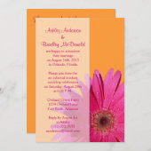 Orange Pink Gerbera Daisy Wedding Empfang nur Einladung (Vorne/Hinten)