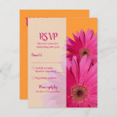 Orange & Pink Gerbera Daisy Wedding Response Card RSVP Karte (Vorne/Hinten)