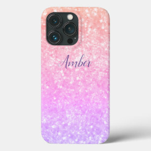 Orange Pink Glitzer Elegant Personalisiert Case-Mate iPhone Hülle