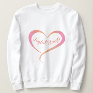 Orange Pink Glitzer Joyful Heart T - Shirt