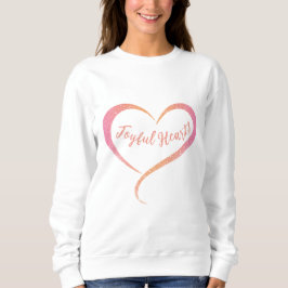 Orange Pink Glitzer Joyful Heart T - Shirt