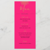 Orange Pink Gold Colour Chic Hochzeit im indischen Menükarte (Vorderseite)