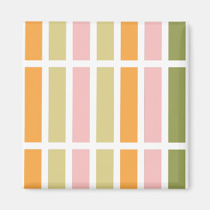 Orange Pink Gold und grüne Streifen Magnet