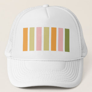 Orange Pink Gold und grüne Streifen Truckerkappe