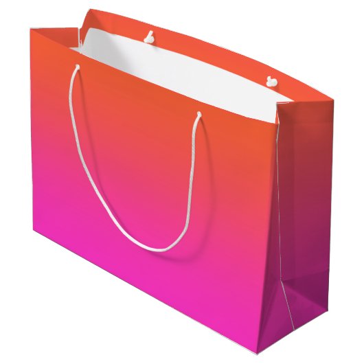 Orange Pink Gradient Große Geschenktüte (Rückseite Schrägansicht)