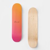 Orange Pink Gradient Personalisiert Skateboard (Vorderseite)