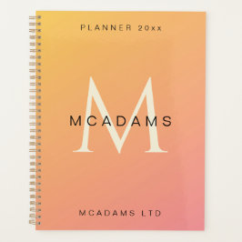 Orange-Pink-Gradient personalisierter Geschäftspla Planer