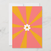 Orange & Pink Groovy Retro Baby Dusche Save The Date (Rückseite)