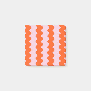 Orange-Pink-Groovy-Streifen Modern Minimalistisch  Post-it Klebezettel