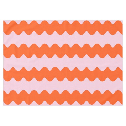 Orange Pink Groovy Stripe Minimalistisch Moderner  Tischdecke (Vorderseite (Horizontal))