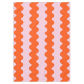 Orange Pink Groovy Stripe Minimalistisch Moderner  Tischdecke (Vorderseite)
