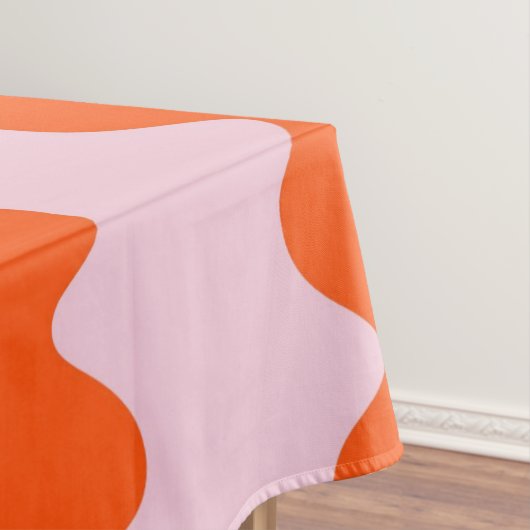 Orange Pink Groovy Stripe Minimalistisch Moderner  Tischdecke (Beispiel)