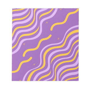 Orange Pink Groovy Stripe Minimalistischer Frühlin Notizblock