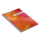 Orange Pink Hexagon Nahtloses Muster Notizblock (Rechte Seite)