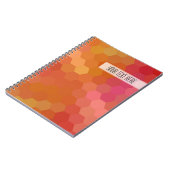 Orange Pink Hexagon Nahtloses Muster Notizblock (Linke Seite)