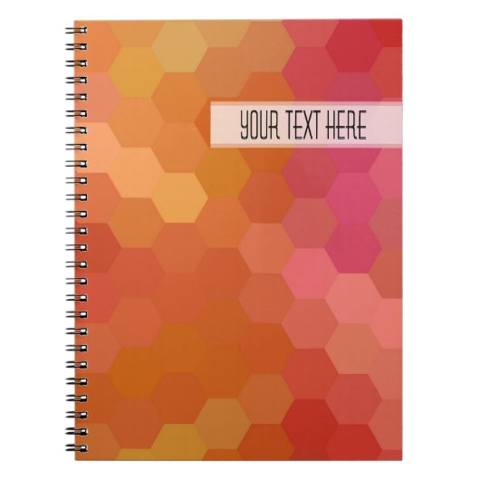 Orange Pink Hexagon Nahtloses Muster Notizblock (Vorderseite)