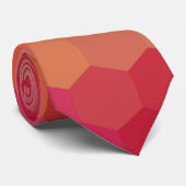 Orange Pink Hexagon Zigzag Nahtloses Muster Krawatte (Gerollt)