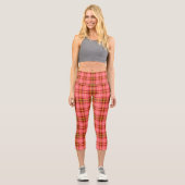 Orange Pink Karo Capri Leggings (Vorderseite)