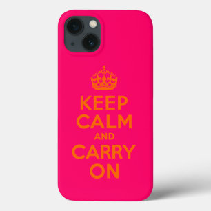 Orange Pink Keep Calm and Carry On Case-Mate iPhone Hülle