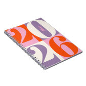 Orange Pink Lavender Bold Year Color Block Notizblock (Rechte Seite)