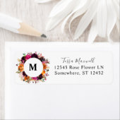 Orange, Pink, Lila Fall Blumenflora Rücksendeadres (Insitu)